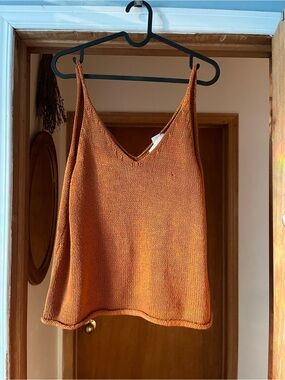 H&M Burnt Orange V-Neck Crochet Camisole